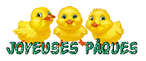 Gif animé joyeuses Pâques poussins